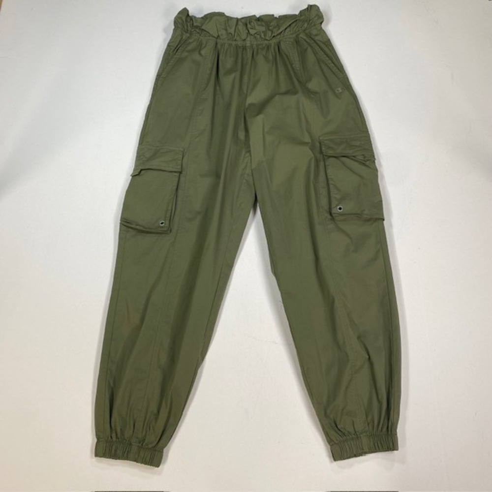 Champion Women's Cargo‎ Jogger Pants Olive Green Paperbag Waist Size S
